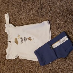 Flutter sleeve tee metallic gold 3t